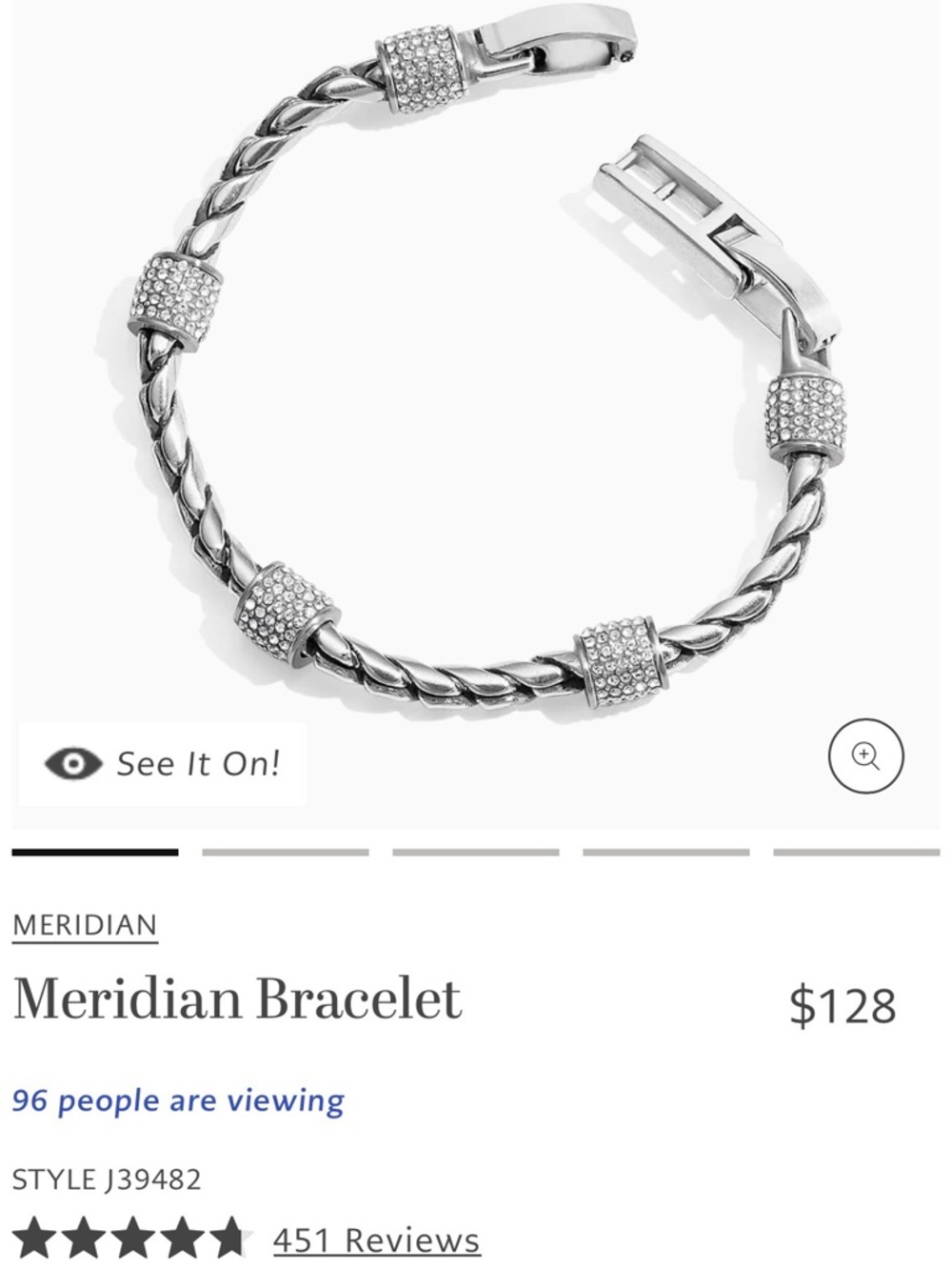 Brighton Meridian  Bracelet with Studded Accents This wont go lower - Picture 2 of 3
